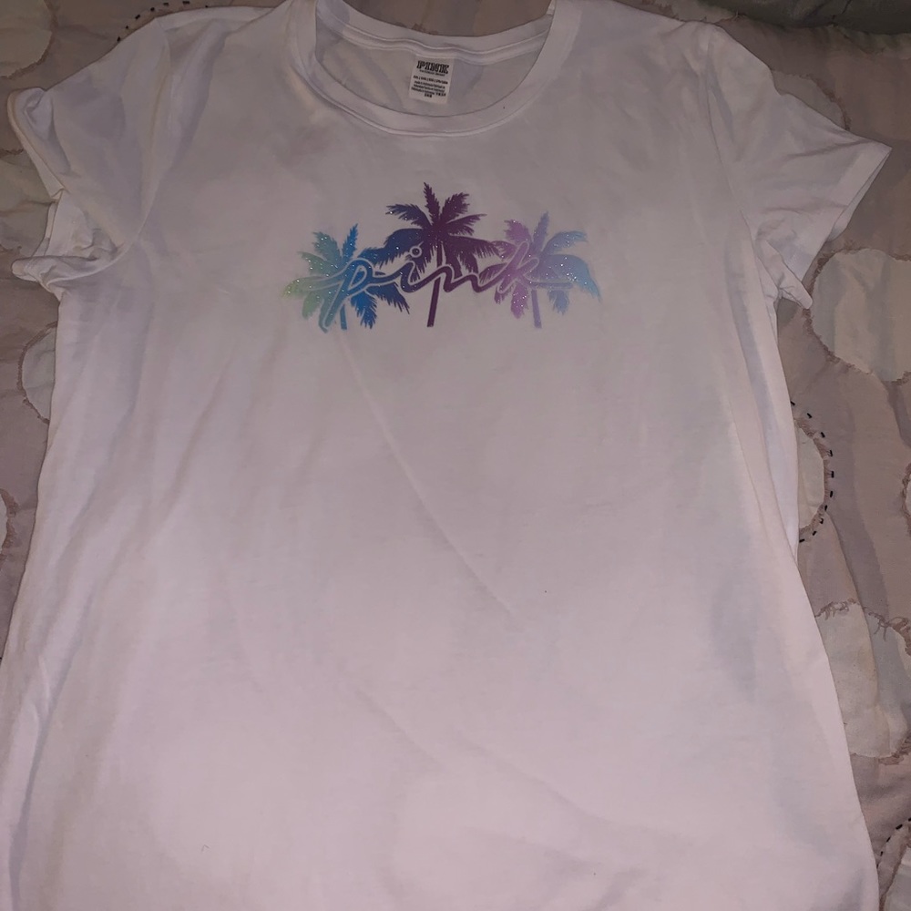 Victoria's Secret Pink Black Palm Shine Leggings & Matching Palm
Shine T-Shirt - Picture 5 of 12